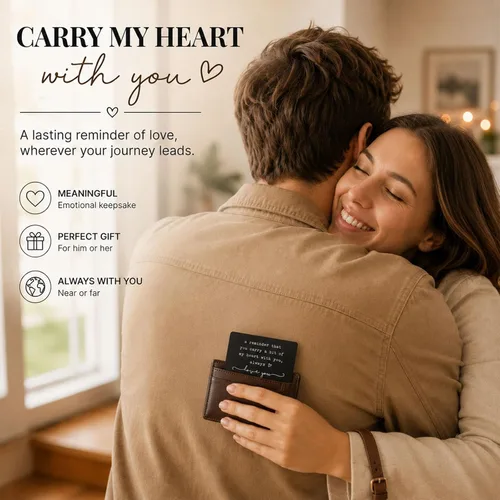 Vista 7 de Tarjeta romántica de regalo para él y ella, inserto de recuerdo de amor, tarjeta de cartera de relación a larga distancia, recordatorio emocional