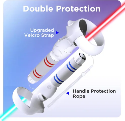 Vista 3 de YOGES Handle Attachments Compatible with Oculus Quest 2 Controller Accessories, VR Long Arms Grips Compatible with Meta Quest 2 VR