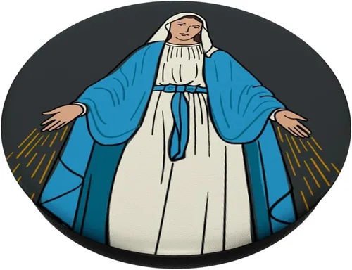 Vista 2 de Nuestra Señora de la Gracia - Virgen de la Medalla Milagrosa PopSockets PopGrip: Agarre intercambiable para teléfonos y tabletas