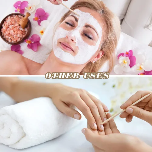 Vista 7 de Demissle Palitos de cera de madera para cejas, mini aplicador de depilación, labio, nariz, ceja, artesanía, pequeña espátula facial para depilación