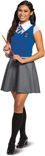 Vista 5 de Falda de vestir de Harry Potter, vestido oficial de Hogwarts para adolescentes y adolescentes con cuello y corbata