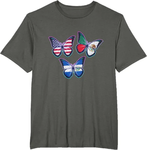 Vista 7 de Multiculti Heritage. Camiseta El Salvador México y Estados Unidos