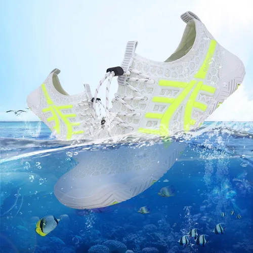 Vista 5 de MAYZERO Zapatos de agua para hombres y mujeres, zapatos de surf, playa, piscina, zapatos de punta ancha, senderismo, zapatos de agua, zapatillas