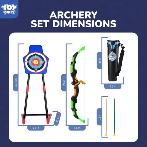 Vista 3 de TOY Life Bow and Arrow for Kids 4-6 8-12, LED Kids Archery Set, Kids Bow and Arrow Set, Outdoor Games Outside Toys for Kids, Toys for Boys 5-7, Boys