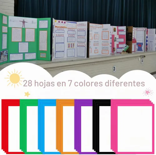 Vista 5 de 43 Hojas Coloridas Suministros de Tablero de Feria Científica Adhesivos de Presentación Subtítulos Científicos Títulos de Proyecto de Feria