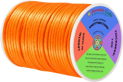 Vista 69 de Mandala Crafts Cordón de satén de cola de rattail de 0.02 in para nudos