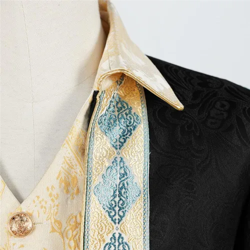Vista 5 de Apocrypha Abrigo medieval steampunk para hombre, chaqueta victoriana de piratas victorianas
