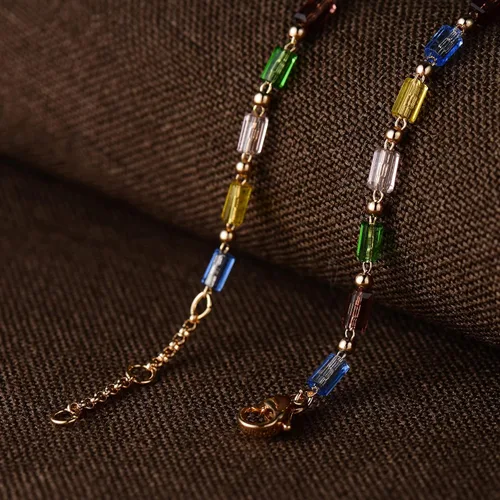 Vista 6 de MTMY Pulsera de cadena de oro para mujer, chapada en oro de 14 quilates, delicada, con cadena ajustable, bonita pulsera de oro para regalo para ella