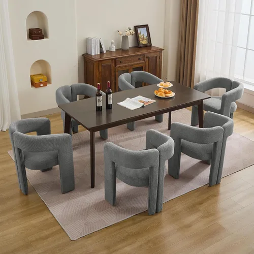 Vista 34 de adochr Modernas sillas de comedor de barril, silla de comedor tapizada de lino con patas de madera, sillas decorativas con brazos, cómodos sillones