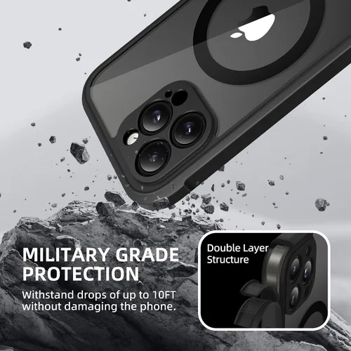 Vista 7 de BERFY Funda para iPhone 12 Pro Max, compatible con MagSafe, protector de pantalla de privacidad integrado y protección de cámara, antiespía