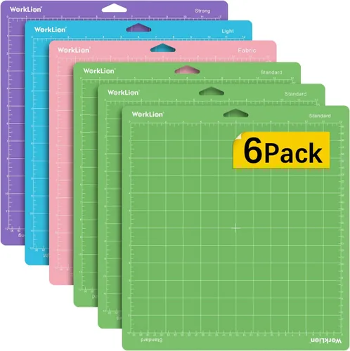 Vista 11 de WORKLION Alfombrilla de corte 12x12 para Cricut: (adhesivo estándar, 3 alfombrillas) Adhesivo estándar adhesivo verde para cortar acolchados Verde