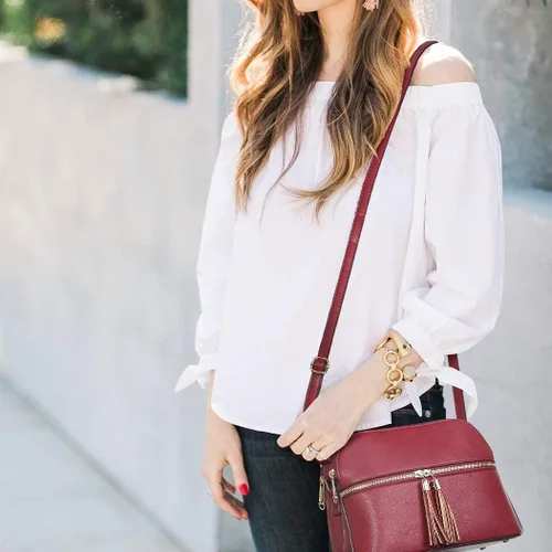 Vista 2 de Dasein - Bolso de hombro para mujer con cremallera y múltiples bolsillos