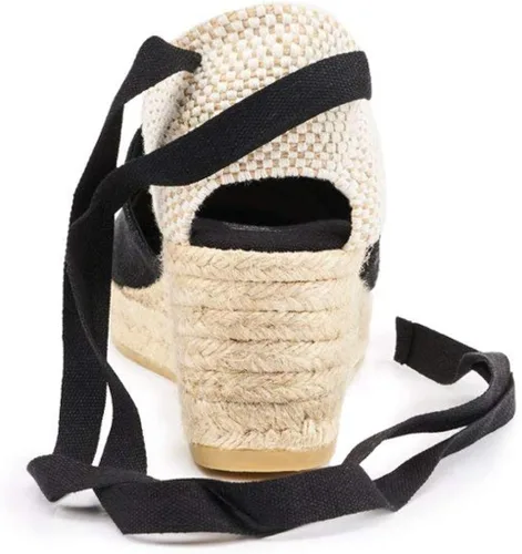 Vista 6 de Viscata Escala Espadrille Canvas Wedges with Sleek Ankle Laces Women's Lace Up shoes Handmade in Spain Organic Cotton Canvas and 100% Natural Jute