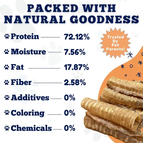 Vista 5 de Amazing Dog Treats - Masticables para perros con tráquea de carne de res de 6 pulgadas (5 piezas - 8 onzas) - Golosinas para perros de tráquea - SIN