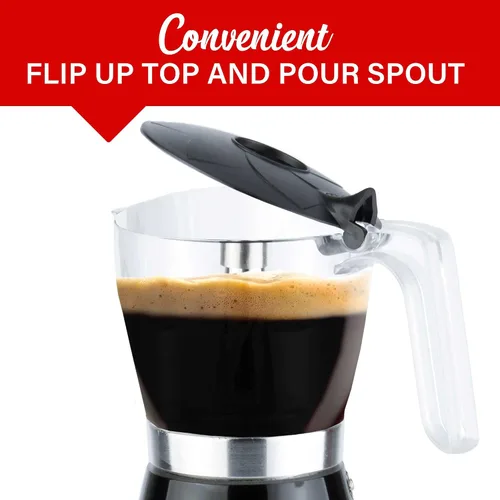Vista 5 de Brentwood TS-119BK Máquina eléctrica inalámbrica de 550 vatios para café expreso, 6 porciones (negro)