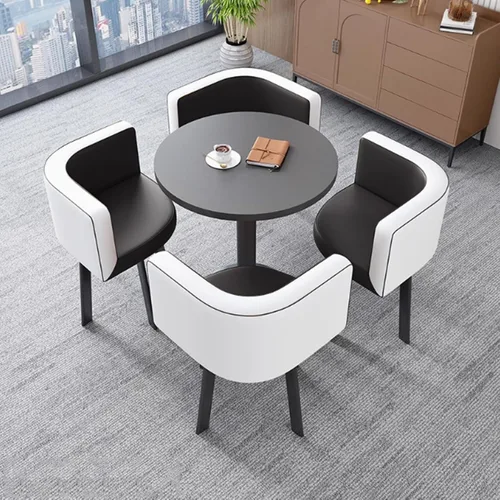 Vista 16 de YVYKFZD Office Reception Room Club Table, Small Kitchen Dining Table Set, Round Conference Table, Business Conference Room Table and Chair Set Save