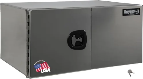 Vista 17 de Buyers Products 1705295 - Caja de herramientas para debajo de la carrocería con puertas de granero, 18 x 18 x 18 pulgadas, fabricada en Estados