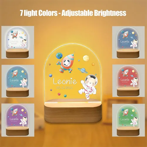 Vista 6 de Luz nocturna personalizada para bebés y niños, regalos personalizados con nombre, regalos de bautizo para niñas/niños, lámpara nocturna regulable