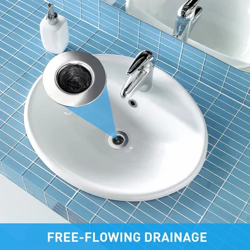Vista 6 de 2 piezas de filtros de drenaje para fregadero de baño, 1" pequeño cónico de acero inoxidable premium poroso colector de pelo, filtro de drenaje
