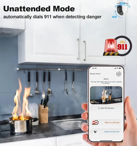 Vista 6 de Gyliziex Cámara de seguridad para interiores, 2 paquetes, 2K 5G WiFi para bebé/mascota/perro/niñera para seguridad del hogar, cámaras de seguridad