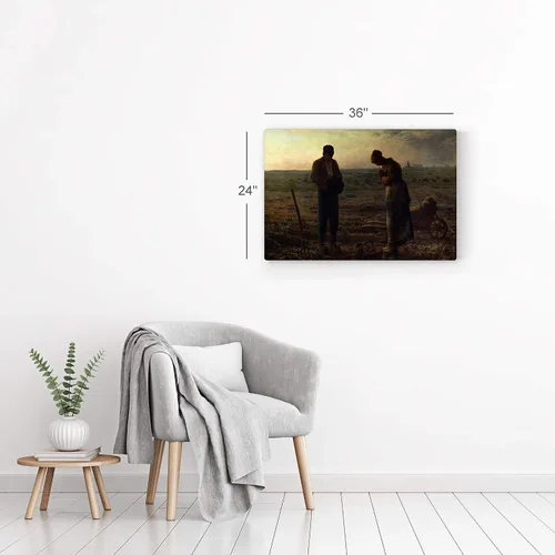 Vista 6 de Diseño de arte de sonrisa, el Ángelus, Jean-Francois Millet Arte clásico Metal Wall Art Print Famoso Arte Fino Pintura al óleo Reproducción