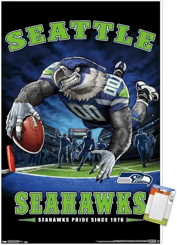 Vista 17 de Trends International NFL Seattle Seahawks - Póster de pared de End Zone 17, 14.725 x 22.375 pulgadas, versión enmarcada de madera de granero