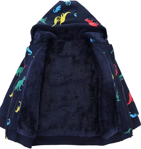 Vista 2 de Funnymore Chaqueta con forro polar Sherpa para niños y niñas de 2 a 14 años