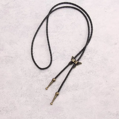 Vista 156 de Jeilwiy Corbata de bolo para hombre, corbata de vaquero occidental, collar de corbata de bolo dorado, corbata de cuero, corbata de Halloween