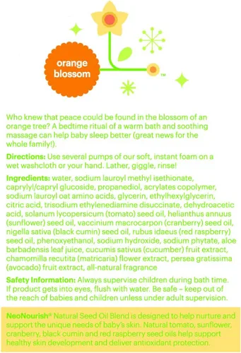 Vista 2 de Babyganics Champú para bebés + botella con bomba de lavado corporal, flor de azahar, 16 onzas, el embalaje puede variar