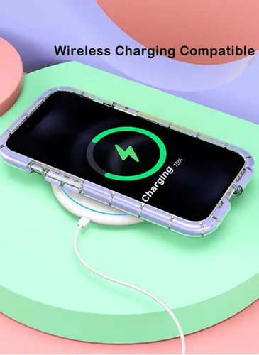 Vista 4 de Funda transparente para iPhone 12 Pro Max con cordón cruzado, delgada, translúcida, a prueba de golpes, suave, con correa de hombro ajustable