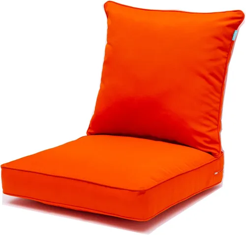 Vista 32 de QILLOWAY Juego de cojines de poliéster para sillas de exterior, cojines de exterior para muebles de patio, todo tipo de clima. Gris carbón/negro