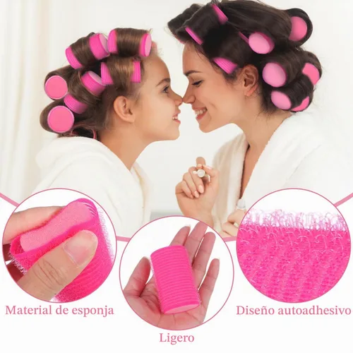 Vista 7 de Rodillo de pelo para flequillo, 12 unidades, rizadores de esponja para el cabello, autoagarre para mujeres y niñas