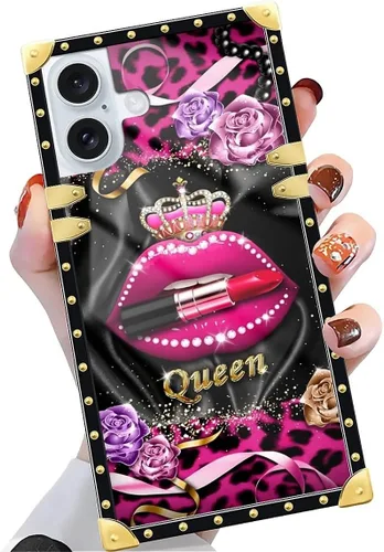 Vista 49 de Funda compatible con iPhone X/Xs, TPU suave de lujo y parte trasera de policarbonato duro para niñas y mujeres, funda protectora a prueba de golpes