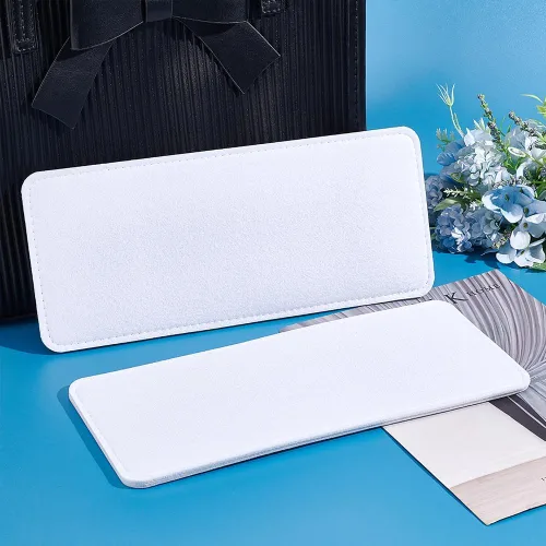 Vista 6 de PH PandaHall 2 piezas de fieltro para bolsa de fieltro, 12 x 5.16 pulgadas, color blanco, rectangular, bolsa de fieltro, parte inferior para bolsa