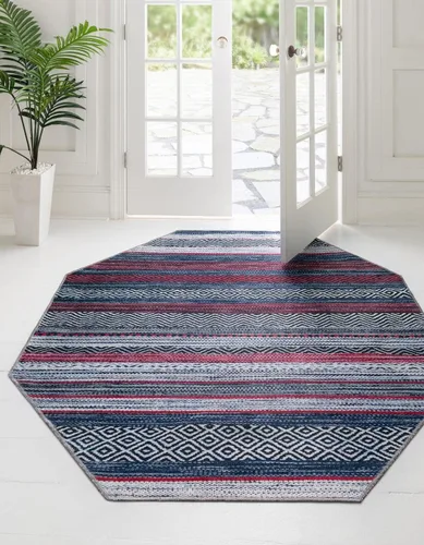 Vista 8 de Unique Loom Yara Collection - Alfombra Axel (7' 10" cuadrada, verde/marfil)