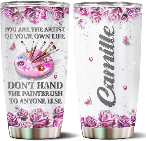 Vista 30 de Regalos de artista para hombres, vasos personalizados de acero inoxidable de 20 onzas, 30 onzas, taza de viaje para café, taza de viaje, regalo