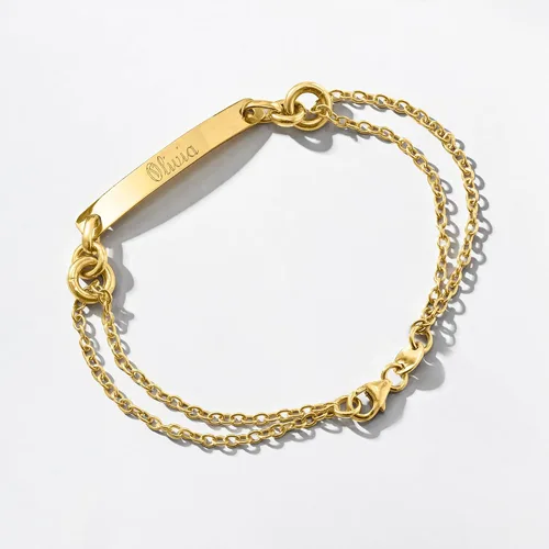 Vista 5 de Ross-Simons Italian 14kt Yellow Gold Personalized Id Bracelet