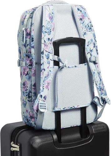 Vista 3 de Vera Bradley Mochila plana reciclada Lighten Up Reactive Lay para mujer, Ramo recién cortado, talla única