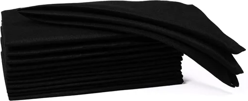 Vista 16 de Ramanta Home Juego de 12 Servilletas de Cena de Algodón Negro Servilletas de Tela 100% Algodón de 18x18 Pulgadas Servilletas de Mesa de Tela