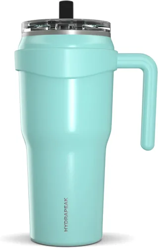 Vista 11 de Hydrapeak Roadster - Botella de agua de acero inoxidable de 40 onzas con aislamiento al vacío de doble pared con asa y tapa con popote 2 en 1