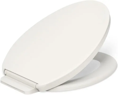 Vista 27 de KOHLER K-26801-0 Impro ReadyLatch Quiet Close Elongated Toilet Seat, White Toilet Seat, Grip-Tight Bumpers, New Home Essentials, Slam Prevention