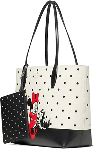 Vista 3 de Kate Spade x Disney Minnie Mouse - Bolso grande reversible de cuero (blanco multicolor), Blanco Multi