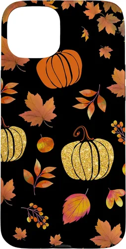 Vista 9 de Fall Leaves and Pumpkins Pattern Halloween Autumn Case for iPhone 17