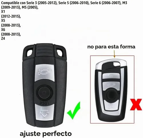 Vista 2 de ontto Funda de llave de TPU para llavero de coche Compatible con BMW 1 3 5 Serie E90 E92 E93 X5 X6 Z4 E90 Protector antiarañazos para llave Negro L