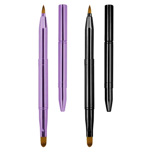 Vista 12 de Unaone [Paquete de 2] Pincel de labios para lápiz labial, pinceles de labios retráctiles, pincel de maquillaje de doble punta para lápiz labial
