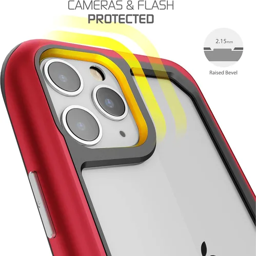Vista 7 de Ghostek ATOMIC - Fundas delgadas y transparentes para iPhone 11 Pro para mujer, fundas protectoras de color rosa, protección a prueba de golpes