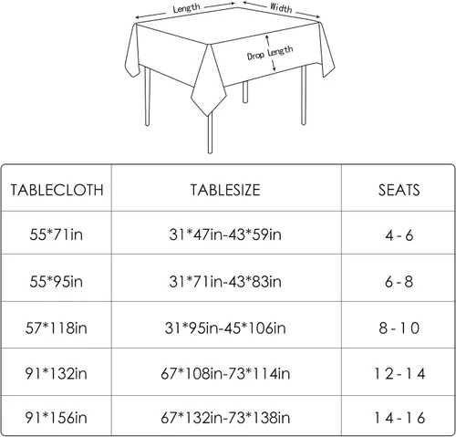 Vista 6 de BALCONY & FALCON Paño de Mesa Cuadrado – Impermeable, Resistente a las Arrugas y al Polvo, Mantel de Granja para Comedor, Cocina, Decoraciones