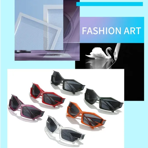 Vista 7 de Cool Futuristic Y2K - Gafas de sol para hombres y mujeres, deportes envolventes alrededor del escudo de ojo de gato, lentes de sol espaciales