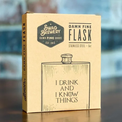 Vista 2 de I DRINK AND I KNOW THINGS - Frasco de cadera maldito fino, acero inoxidable de 6 onzas, regalo divertido para profesores, esposa, marido, hermana