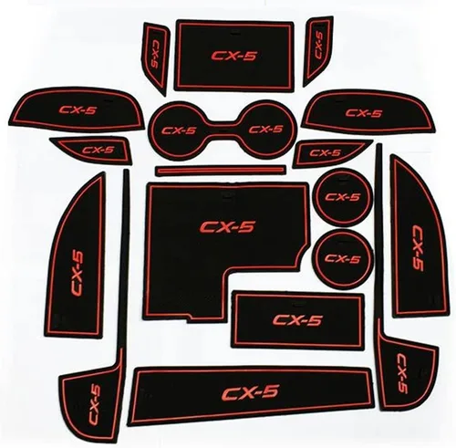 Vista 8 de Accesorios interiores personalizados, 18 piezas para Mazda CX-5 2017 2018 2019 2020 2021 2022 cubierta de consola central, almohadilla de ranura